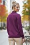 Purple Ballerina Collar Long Sleeve Patterned Slim Casual Knitwear Sweater 65 60 - 5