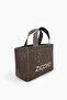 Waxed Medium Size Canvas Handbag with Washed Effect - 2