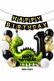 Dinosaur Themed Birthday Balloon Set with Age Options – Black Gold Concept