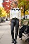 Cream Ballerina Collar Long Sleeve Patterned Thin Casual Knitwear Sweater 65 60 - 3