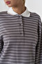 Polo Neck Striped Basic Tshirt - 3