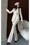 Women's Designer Jacket Trousers Set Stone - 2