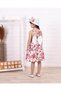 Red Rosella Girl's Dress Rose Printed with Hat 1-6 Years Old Cotton Lining Summer - 3