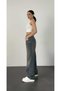Sonic Dark Wash Buckle Detail Loose Fit Wide Leg Comfortable Baggy Jean Denim Casual Women's Pants - 4