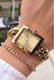 Women's Wristwatch Steel Chain Cord Gold Color Gift Bracelet Hms84Kc3