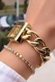 Women's Wristwatch Steel Chain Cord Gold Color Gift Bracelet Hms84Kc3 - 5