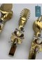 Luxury |   Butterfly |   Set of 3 Stainless Steel Tongs with Butterfly Decoration, Titanium Gold Plated - 3
