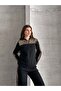 Women's Long-Sleeved Zip-Up Sequin Embellished Two-Thread Top and Bottom Set - 5