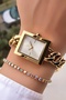 Women's Wristwatch Steel Chain Cord Gold Color Gift Bracelet Hms84Kc4 - 2