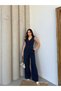 Women's Thin Striped Vest and High Waist Wide Leg Pants Set - 2
