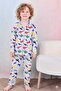 Set of 2 Buttoned Suits with Car and Dinosaur Patterns - 3