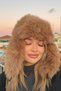 Luxury Women's Camel Long Fur Faux Fur Plush Furry Pilot Hat - 8