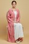 2 Pieces Women’s Long Pink Floral Kimono Abaya Stylish Open Robe With Inner Modern Dress Set - 4