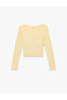 Lace Detailed Tie-Up V-Neck Slim Fit Cotton Long Sleeve T-Shirt - 4