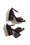 Tomme Brown Wrinkled (9 cm Heel) Platform Heeled Casual Shoes - 3