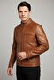 Taba Everest Mock Neck Men's Genuine Leather Jacket