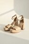 Purnes Beige Skin (9 cm Heel) Platform Heeled Casual Shoes - 4