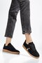 Women's Black Suede Butterfly Star Buckled Casual Sneakers