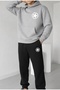Star Circle Printed Unisex Men/Women K Hooded Oversize Bottom/Top Tracksuit Set