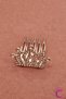 1 Year Old Baby Girl Birthday Princess Crown with Crystal Stones - Party Wedding Henna Hair Bun Clip - 2