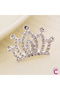 1 Year Old Baby Girl Birthday Princess Crown with Crystal Stones - Party Wedding Henna Hair Bun Clip - 3