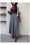 Belted High Waist Pleated Skirt