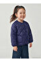 Crew Neck Quilted Patterned Girl's Coat