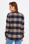 Women's Brown- Slim Fit Pocket Plaid Lumberjack Shirt-Kkkodg001R04S - 3