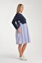 E168-Cotton Combed Combination Striped Maternity Sports Tunic-Dress - 4