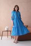 Women's Crew Neck Lined Embroidery Detail Flounce Woven Dress 23101 - 6