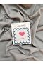 Square Pink Blue Heart Embroidered Presentation Cocktail Party Napkin - 3