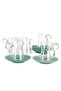 6-Person Green Swan-Handled Glass Tea Glass Set