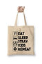 Eat Sleep Stray Kids Repeat White Cloth Bag Long Handle Shopping Bag Beach Bag