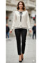 Chickpea color black button and lace detailed very stylish premium quality standard (36-44) knit sweater.