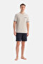 Light Gray Short Sleeve Pocket Cotton Modal T-Shirt Shorts Set - 4