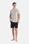 Light Gray Short Sleeve Pocket Cotton Modal T-Shirt Shorts Set