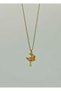 Gold Color Women's Necklace with Zircon Stone and Pink Moon Figure - 2