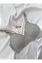 Gray Laser Cut Stitch-Free Bra with Removable Pads, Cotton, Adjustable Straps with Agraft