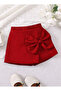 Girl's Elastic Waist Bow Mini Shorts Skirt