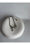 Silver Color Zircon Stone Heart Key Figured Charm Bracelet - 3