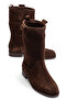 Genuine Suede Leather Women's Pull-On Long Boots, Sizes 36 to 41 - 7