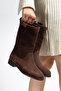Genuine Suede Leather Women's Pull-On Long Boots, Sizes 36 to 41 - 4