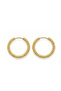 Women's Gold Cutout Model Steel Hoop Earrings |   2.5 mm Thickness – 16 mm Inner Diameter - 3