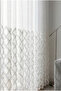 Bamboo Floor, Tulle Curtain with Skirt Tassels, Bamboo Natural Texture, 1 to 2 Sparse Pleats, Ecru - 5