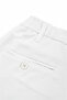 Men's White Stretch Fabric Slim Fit Stylish Fabric Trousers with Elastic Waist & Drawstring 2600572 - 7