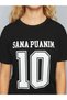 Two Mt Shop Quality Xside Black Combed Cotton Printed Loose & Baggy Short Sleeve Women's T-Shirt - 3