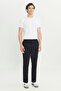 Regular Fit Normal Cut Black Chino Trousers with Elastic Waist Detail - 2