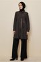 Artificial Leather Detail Tunic 46124 - 2