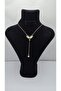 Stainless Steel Gold Color Winged Infinity Model Star Detailed Zircon Stone Necklace