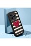 Realme Note 50 4g Compatible Black Silicone Heart Pattern Lens Protection Shock Absorbing Flexible Case - 2